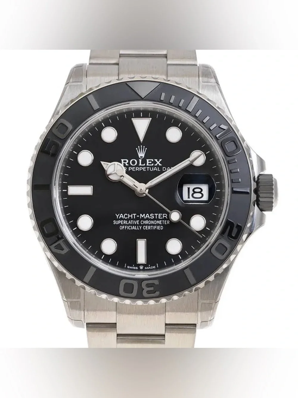 Rolex Black and Silver Yacht-Master Stainless Steel Watch - Picture 5 of 9